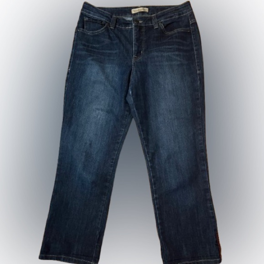 Nine West Vintage America Collection Jordan Boho Crop Women's Blue Jeans Size 8
